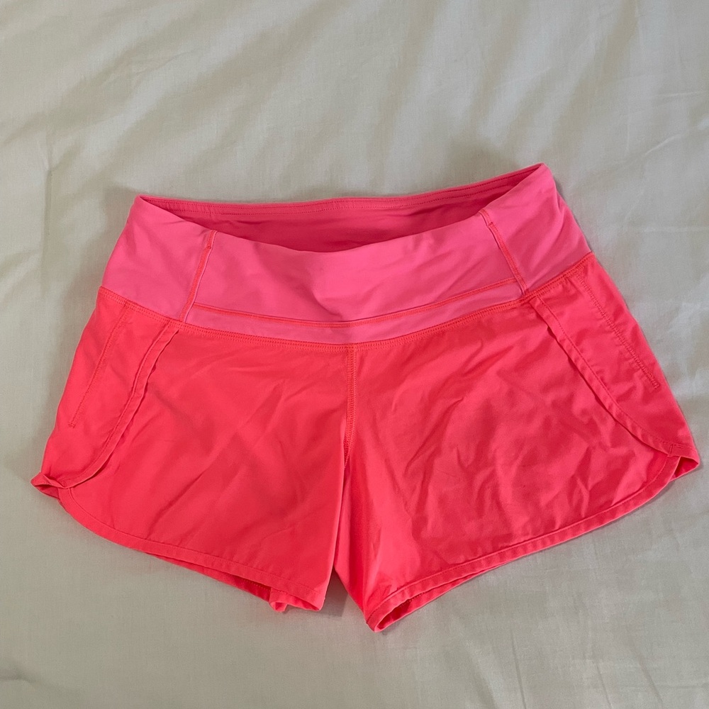 Lululemon speed shorts 4 inch inseam 4 way stretch. Mid rise.